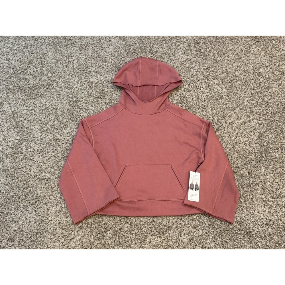 Alo Yoga Low Key Hoodie Cropped Zip Up Hoodie In Pink Rose - Women's Size S NWT